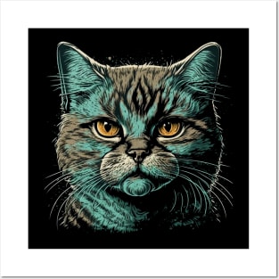 Cool Cat Face Design For Cool Man Cool Girl Gangster Posters and Art